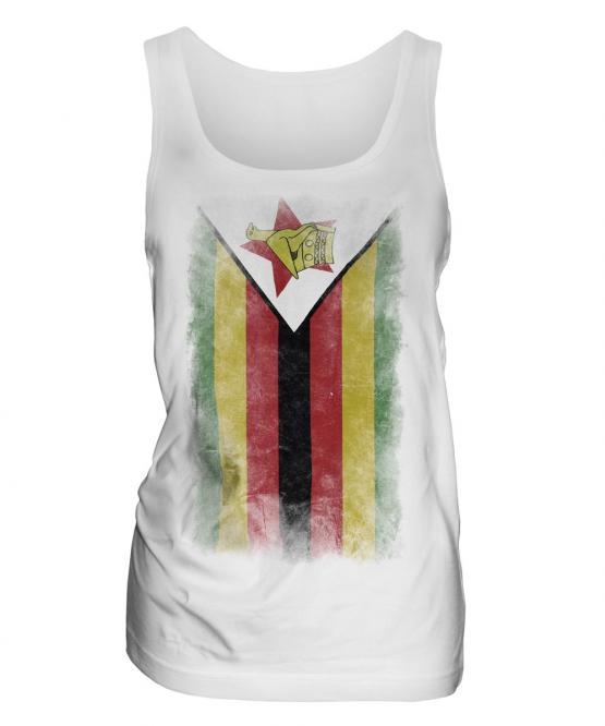 Zimbabwe Faded Flag Ladies Vest