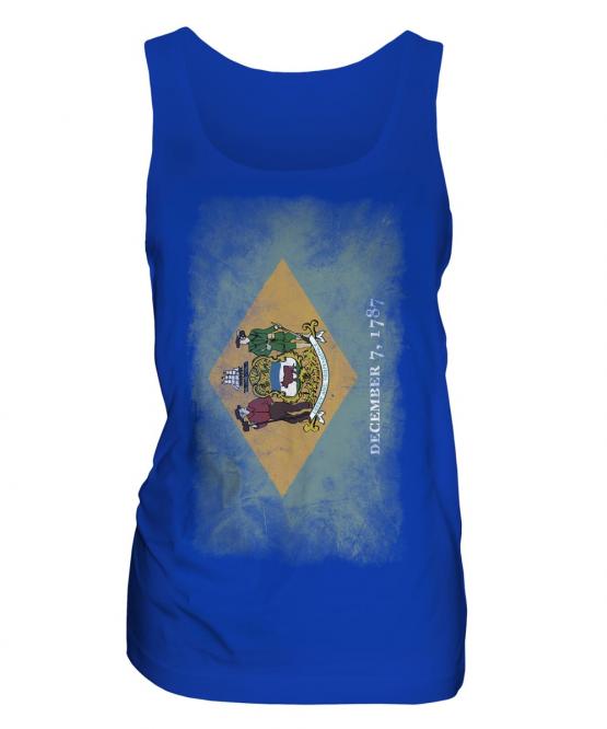 Delaware State Faded Flag Ladies Vest