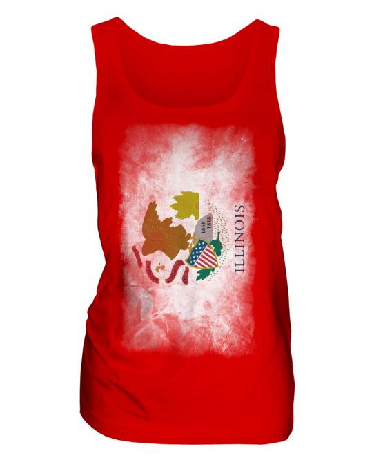 Illinois State Faded Flag Ladies Vest