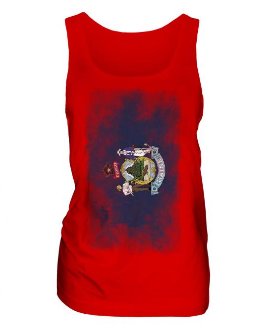 Maine State Faded Flag Ladies Vest