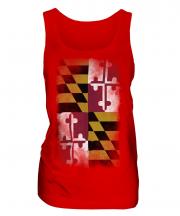 Maryland State Faded Flag Ladies Vest