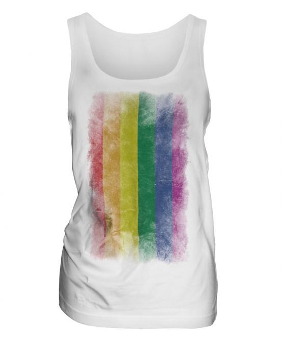 Gay Pride Faded Flag Ladies Vest