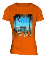 Miami Grunge Print Ladies T-Shirt