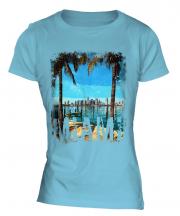 Miami Grunge Print Ladies T-Shirt