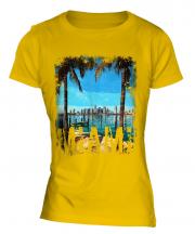Miami Grunge Print Ladies T-Shirt