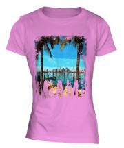 Miami Grunge Print Ladies T-Shirt