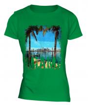 Miami Grunge Print Ladies T-Shirt