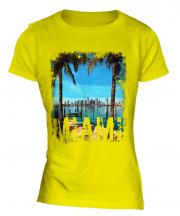 Miami Grunge Print Ladies T-Shirt