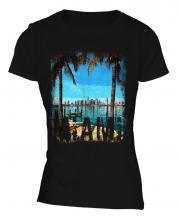 Miami Grunge Print Ladies T-Shirt