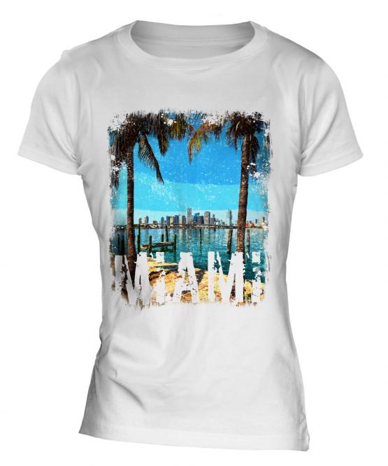 Miami Grunge Print Ladies T-Shirt