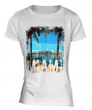 Miami Grunge Print Ladies T-Shirt