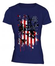 Stars And Stripes Abstract Print Ladies T-Shirt