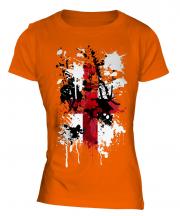 England St. George Cross Abstract Print Ladies T-Shirt