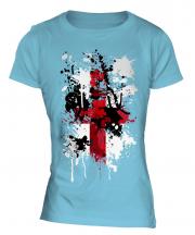 England St. George Cross Abstract Print Ladies T-Shirt