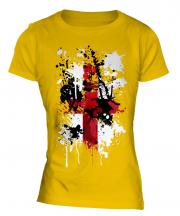 England St. George Cross Abstract Print Ladies T-Shirt