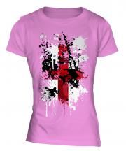 England St. George Cross Abstract Print Ladies T-Shirt