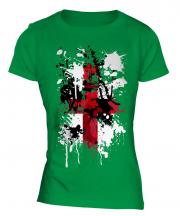 England St. George Cross Abstract Print Ladies T-Shirt