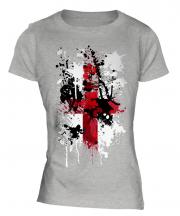 England St. George Cross Abstract Print Ladies T-Shirt