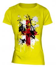 England St. George Cross Abstract Print Ladies T-Shirt