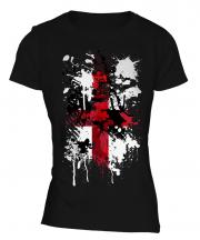 England St. George Cross Abstract Print Ladies T-Shirt
