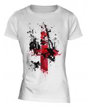 England St. George Cross Abstract Print Ladies T-Shirt