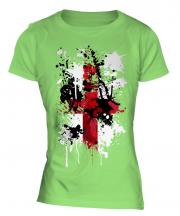 England St. George Cross Abstract Print Ladies T-Shirt