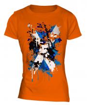 Scotland Flag Abstract Print Ladies T-Shirt