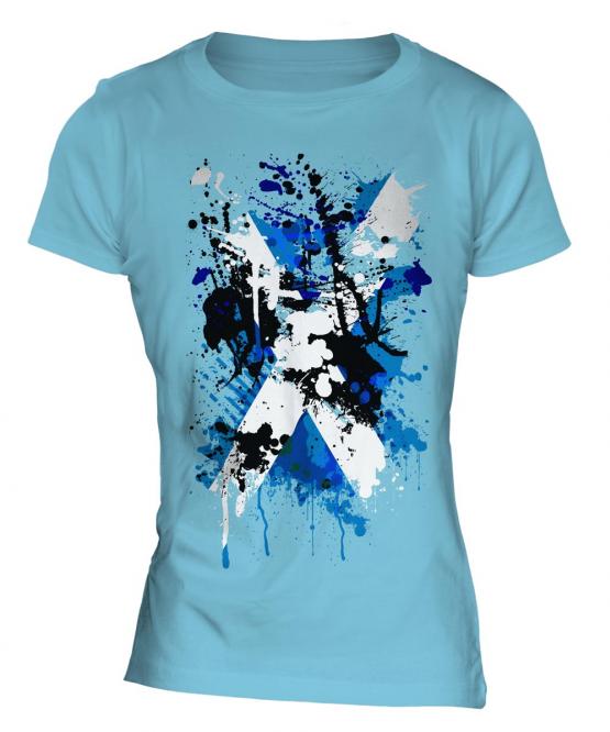 Scotland Flag Abstract Print Ladies T-Shirt