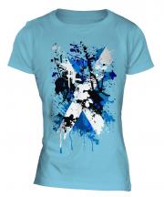Scotland Flag Abstract Print Ladies T-Shirt