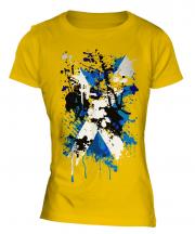 Scotland Flag Abstract Print Ladies T-Shirt