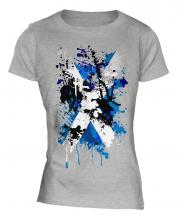 Scotland Flag Abstract Print Ladies T-Shirt