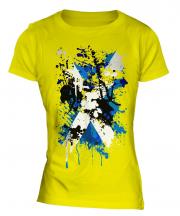 Scotland Flag Abstract Print Ladies T-Shirt