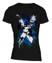 Scotland Flag Abstract Print Ladies T-Shirt