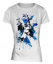 Scotland Flag Abstract Print Ladies T-Shirt