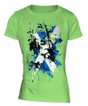 Scotland Flag Abstract Print Ladies T-Shirt
