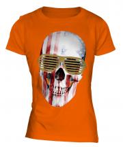 Stars And Stripes Skull Ladies T-Shirt