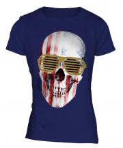 Stars And Stripes Skull Ladies T-Shirt
