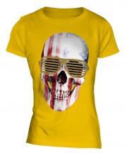 Stars And Stripes Skull Ladies T-Shirt