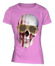 Stars And Stripes Skull Ladies T-Shirt