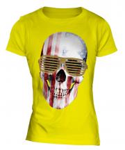 Stars And Stripes Skull Ladies T-Shirt