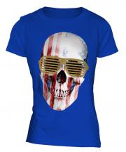 Stars And Stripes Skull Ladies T-Shirt