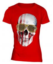 Stars And Stripes Skull Ladies T-Shirt