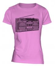 Retro Boombox Ladies T-Shirt