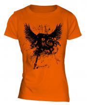 Grunge Guitar Tattoo Ladies T-Shirt