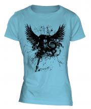 Grunge Guitar Tattoo Ladies T-Shirt