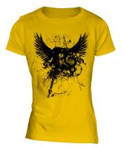 Grunge Guitar Tattoo Ladies T-Shirt