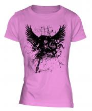 Grunge Guitar Tattoo Ladies T-Shirt