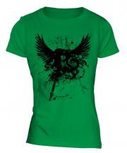 Grunge Guitar Tattoo Ladies T-Shirt