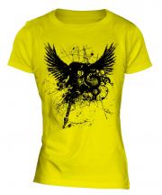 Grunge Guitar Tattoo Ladies T-Shirt