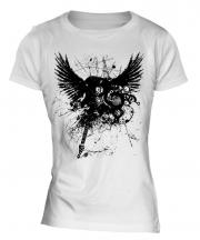 Grunge Guitar Tattoo Ladies T-Shirt
